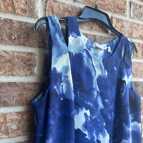 Soft Surroundings Mirabella Blue Watercolor Layered Tunic top - Picture 4 of 7
